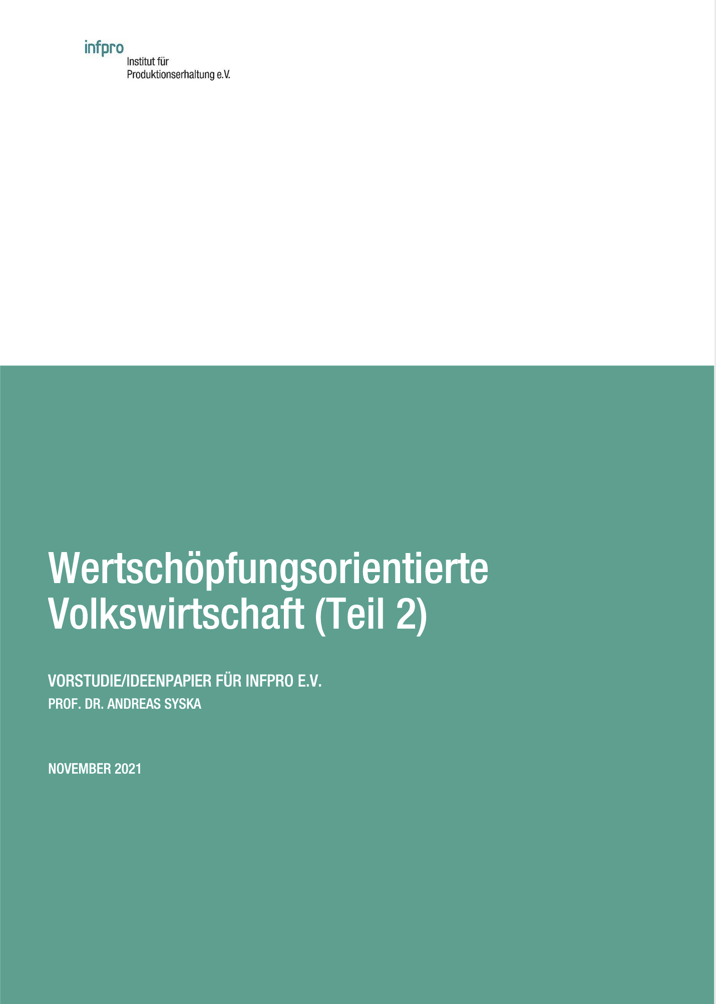 Wertschöpfungsorientierte Volkswirtschaft Vorstudie Teil 2