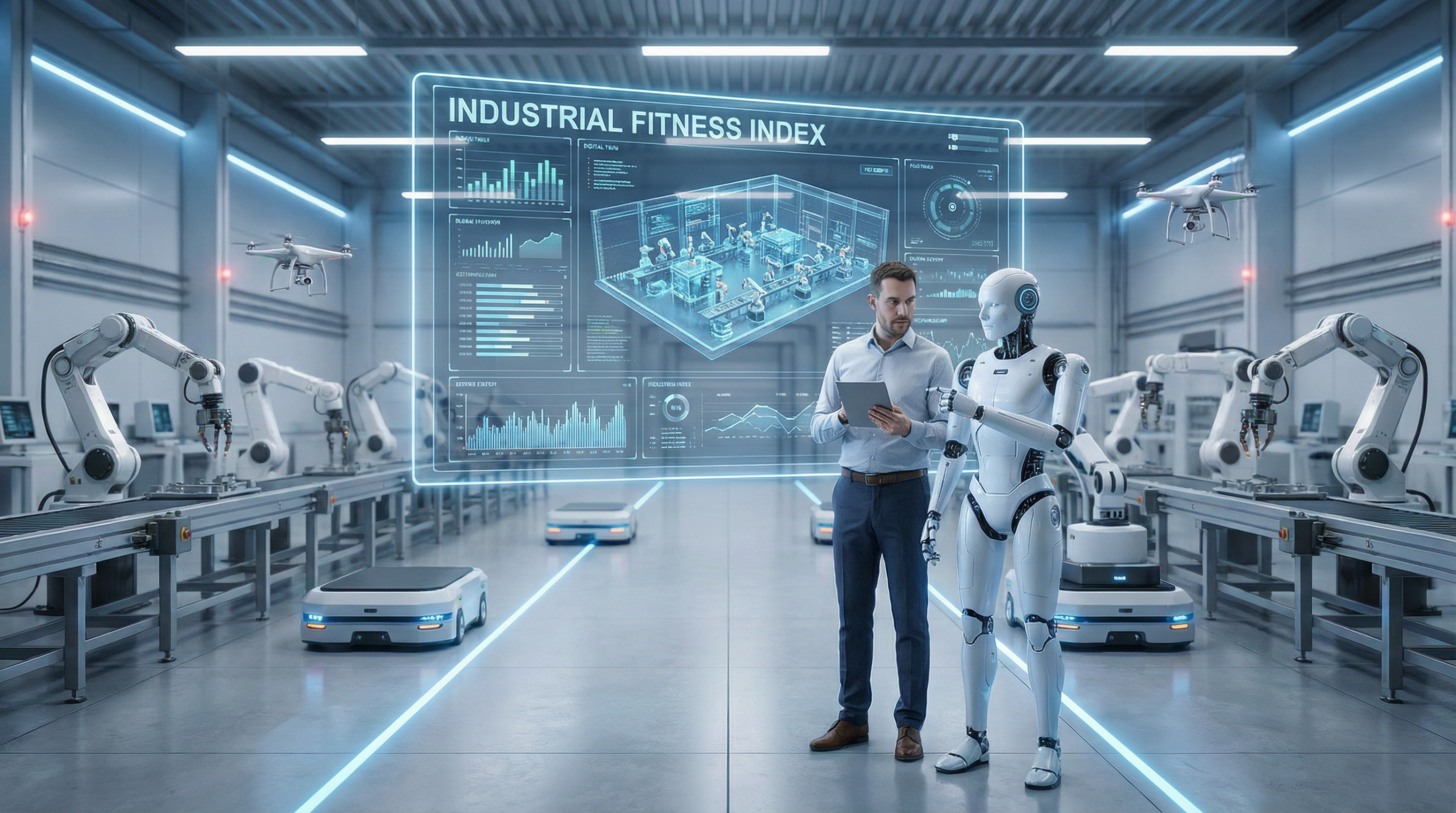 Firefly_und jetzt zum Thema Industrial Fitness Index mit einem männlichen humanoiden robotern 317098 (1)