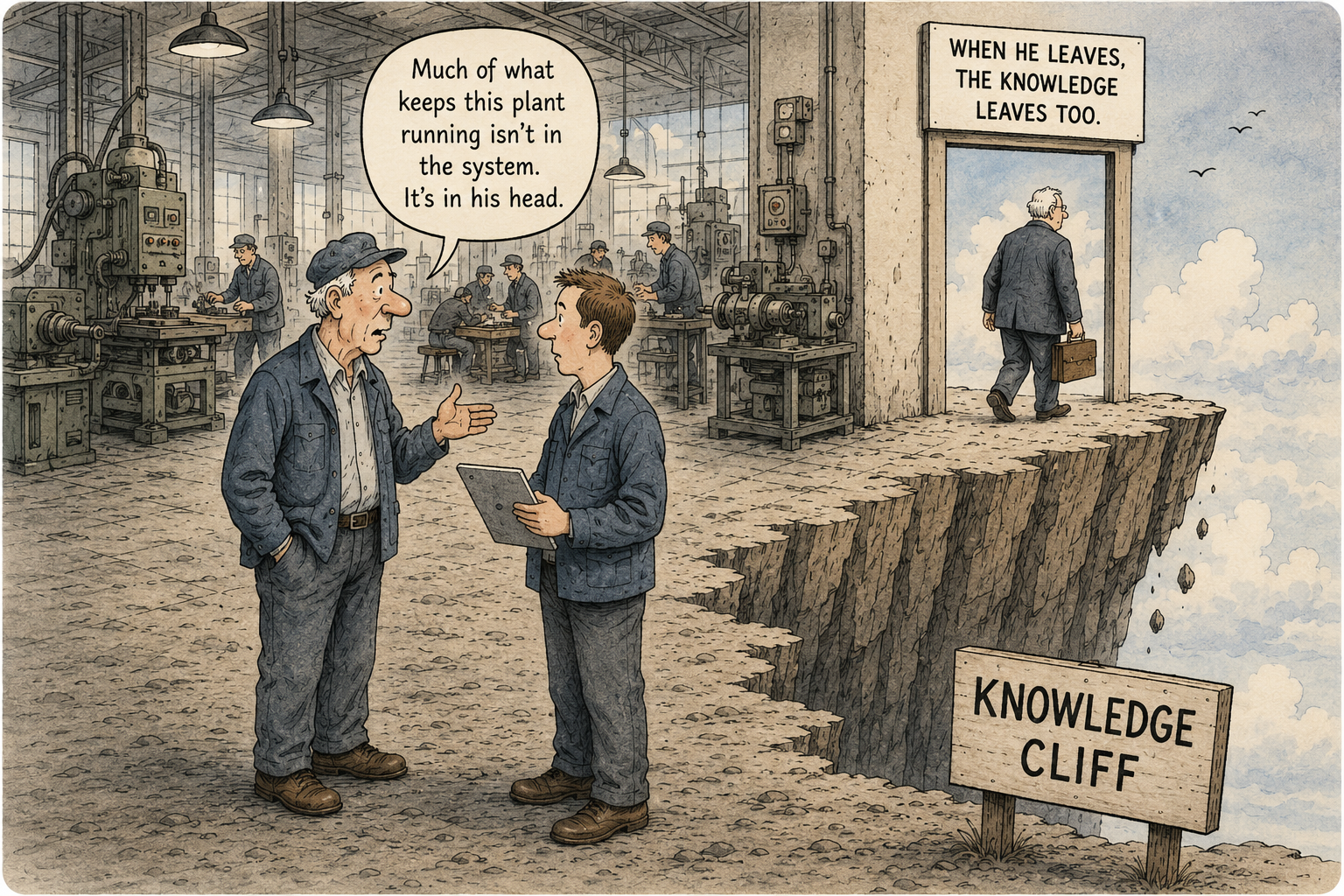 Knowledge Cliff Cartoon