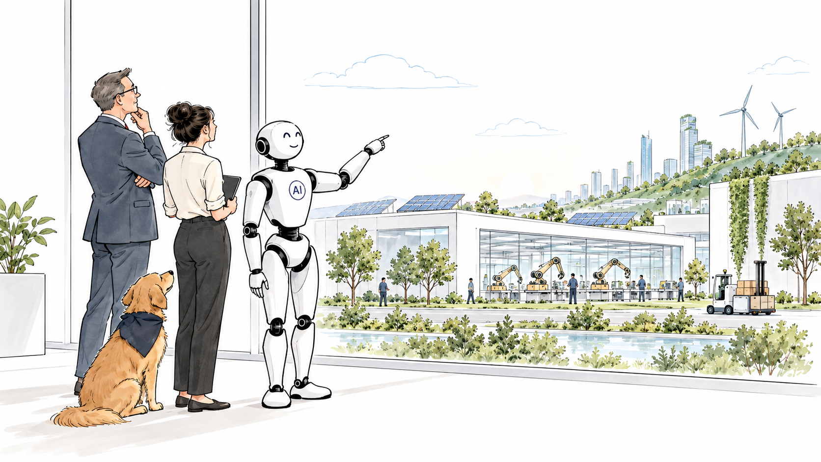 Cartoon zur Singularität und zur Zukunft der künstlichen Intelligenz