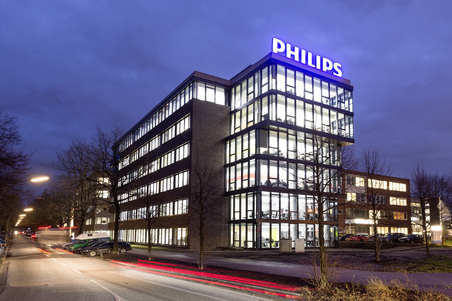 Philips Campus Hamburg – Außenansicht des Headquarters an der Röntgenstraße